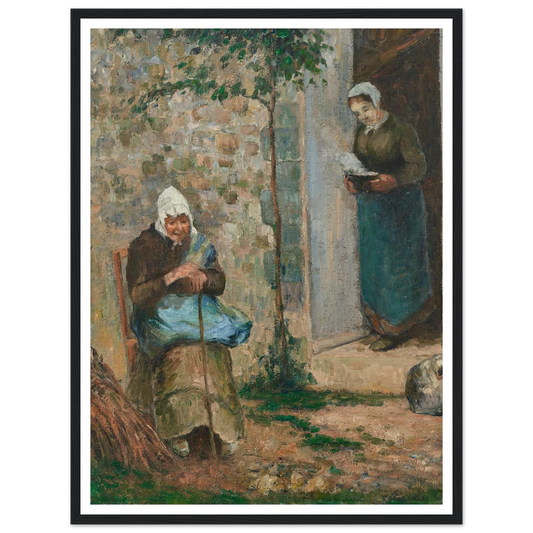 La Charité (1876) Art Print | Camille Pissarro - Framed Poster - 30x40 cm / 12x16″ - Black frame