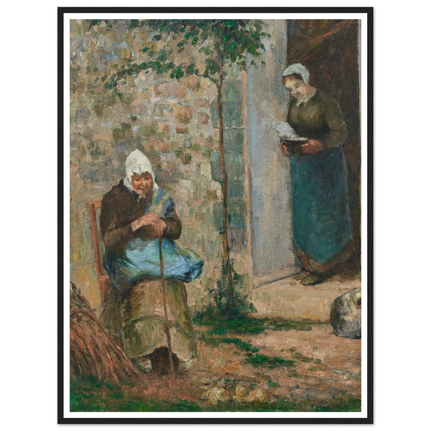 La Charité (1876) Art Print | Camille Pissarro - Framed Poster - 30x40 cm / 12x16″ - Black frame