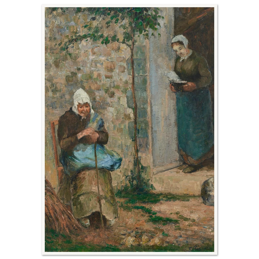 La Charité (1876) Art Print | Camille Pissarro - Framed Poster - 30x40 cm / 12x16″ - Black frame