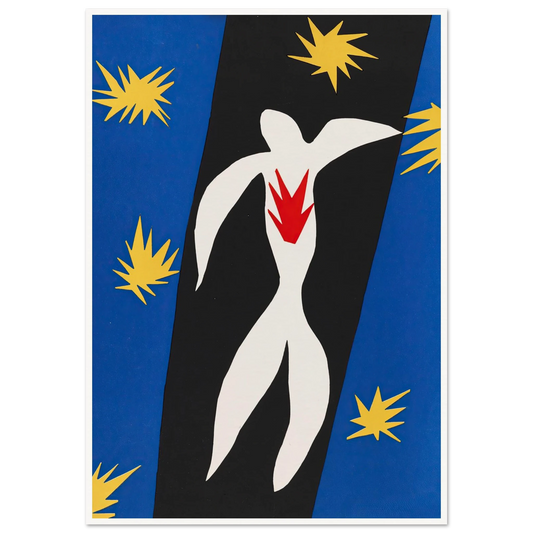 La Chute d´Icare (1943) Art Print | Henri Matisse - Framed Poster - 30x40 cm / 12x16″ - Black frame