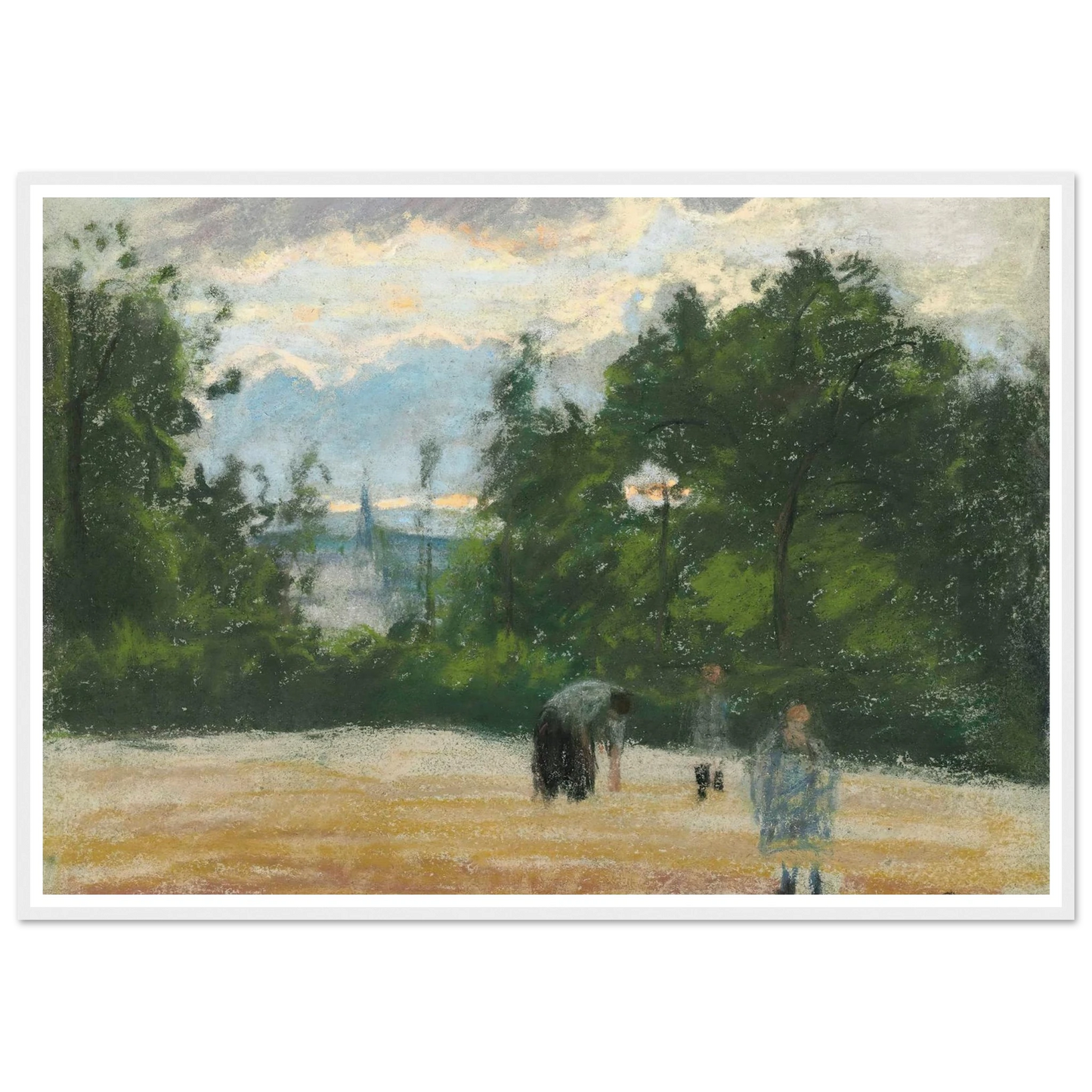 La clairière (circa 1875) Art Print | Camille Pissarro - Framed Poster - 30x40 cm / 12x16″ - Black frame