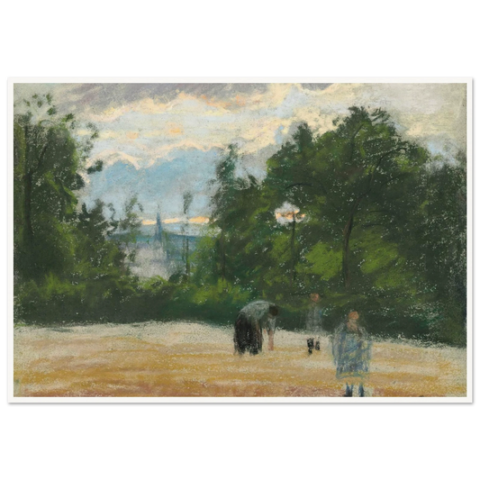 La clairière (circa 1875) Art Print | Camille Pissarro - Framed Poster - 30x40 cm / 12x16″ - Black frame