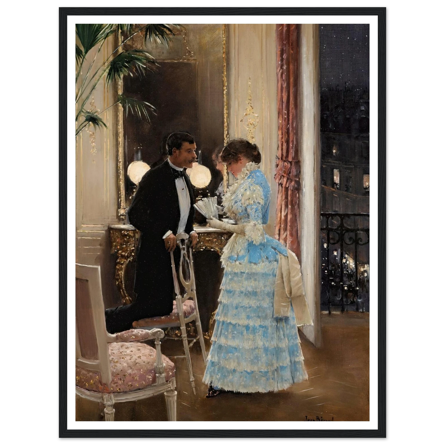 La Conversation Art Print | Jean Beraud - Framed Poster - 30x40 cm / 12x16″ - Black frame