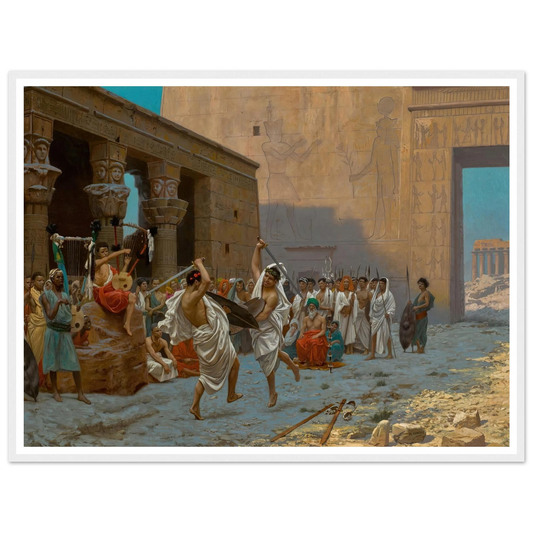 La Danse pyrrhique Art Print | Jean Leon Gerome - Framed Poster - 30x40 cm / 12x16″ - Black frame