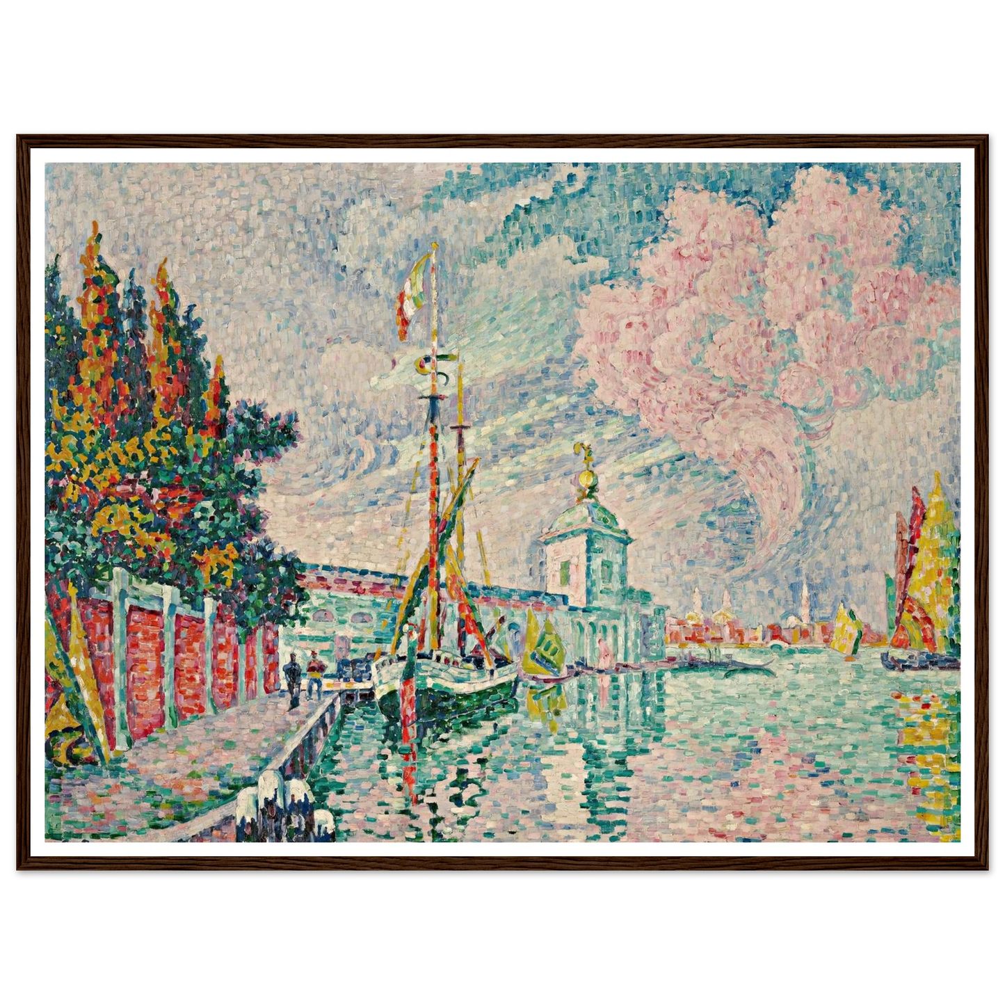 La Dogana, Venise (1923) Art Print | Paul Signac - Framed Poster - 30x40 cm / 12x16″ - Black frame