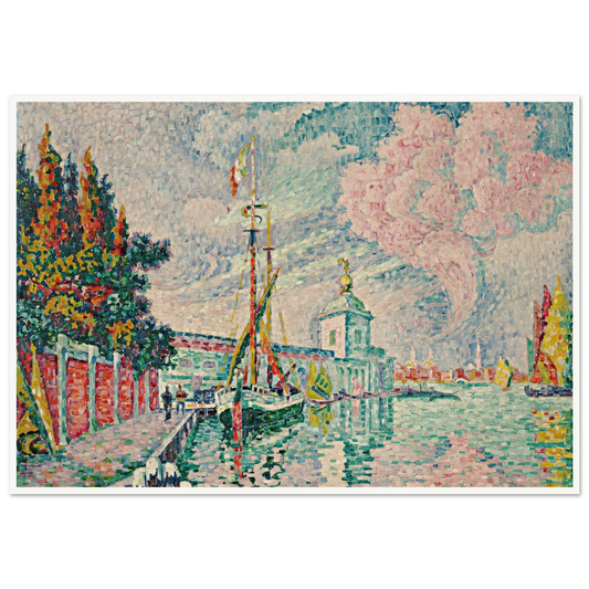 La Dogana, Venise (1923) Art Print | Paul Signac - Framed Poster - 30x40 cm / 12x16″ - Black frame
