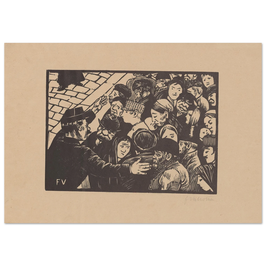 La foule à Paris (1892) Art Print | Felix Vallotton - Framed Poster - 30x40 cm / 12x16″ - Black frame