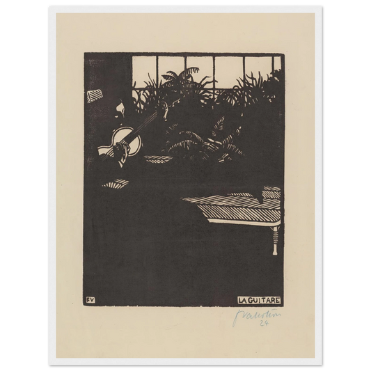La guitare (1897) Art Print | Felix Vallotton - Framed Poster - 30x40 cm / 12x16″ - Black frame