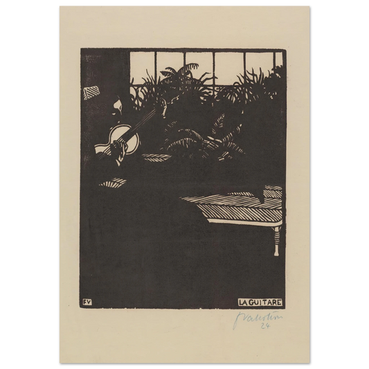 La guitare (1897) Art Print | Felix Vallotton - Framed Poster - 30x40 cm / 12x16″ - Black frame