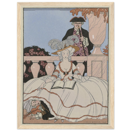 La Leçon bien apprise (1919) Art Print | George Barbier - Framed Poster - 30x40 cm / 12x16″ - Black frame