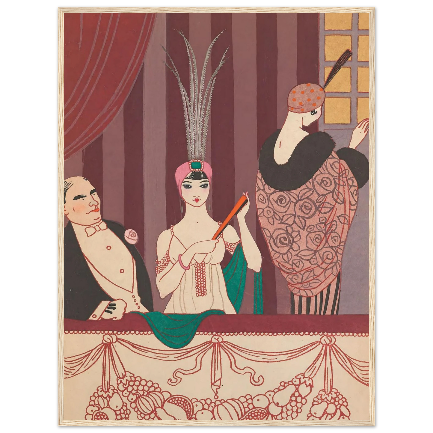 La Loge (1914) Art Print | George Barbier - Framed Poster - 30x40 cm / 12x16″ - Black frame