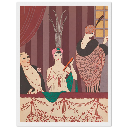 La Loge (1914) Art Print | George Barbier - Framed Poster - 30x40 cm / 12x16″ - Black frame