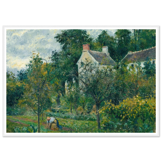 La Maison Rondest Et Son Jardin À L’hermitage, Pontoise (1878) Art Print | Camille Pissarro - Framed Poster - 30x40 cm / 12x16″ - Black frame