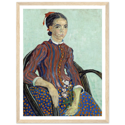 La Mousmé (1888) Art Print | Vincent van Gogh - Framed Poster - 30x40 cm / 12x16″ - Black frame