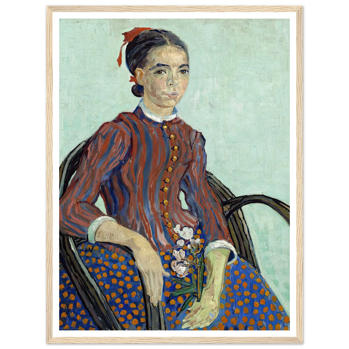 La Mousmé (1888) Art Print | Vincent van Gogh - Framed Poster - 30x40 cm / 12x16″ - Black frame