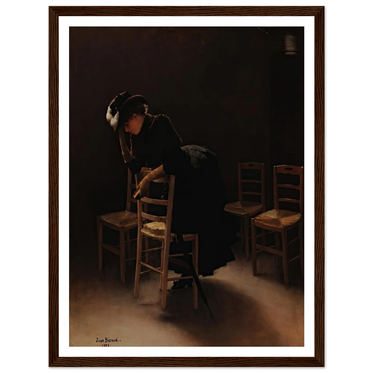 La Prière (1883) Art Print | Jean Beraud - Framed Poster - 30x40 cm / 12x16″ - Black frame