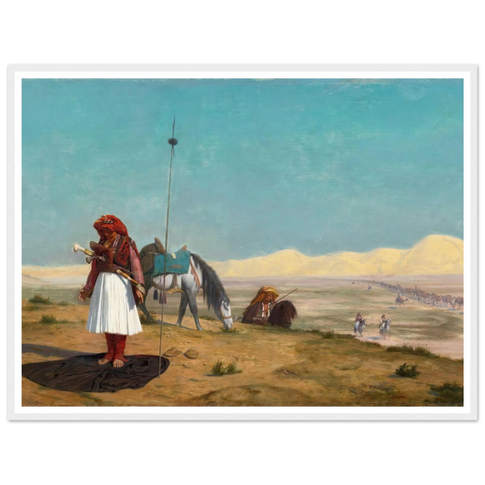 La Prière Dans Le Désert Art Print | Jean Leon Gerome - Framed Poster - 30x40 cm / 12x16″ - Black frame