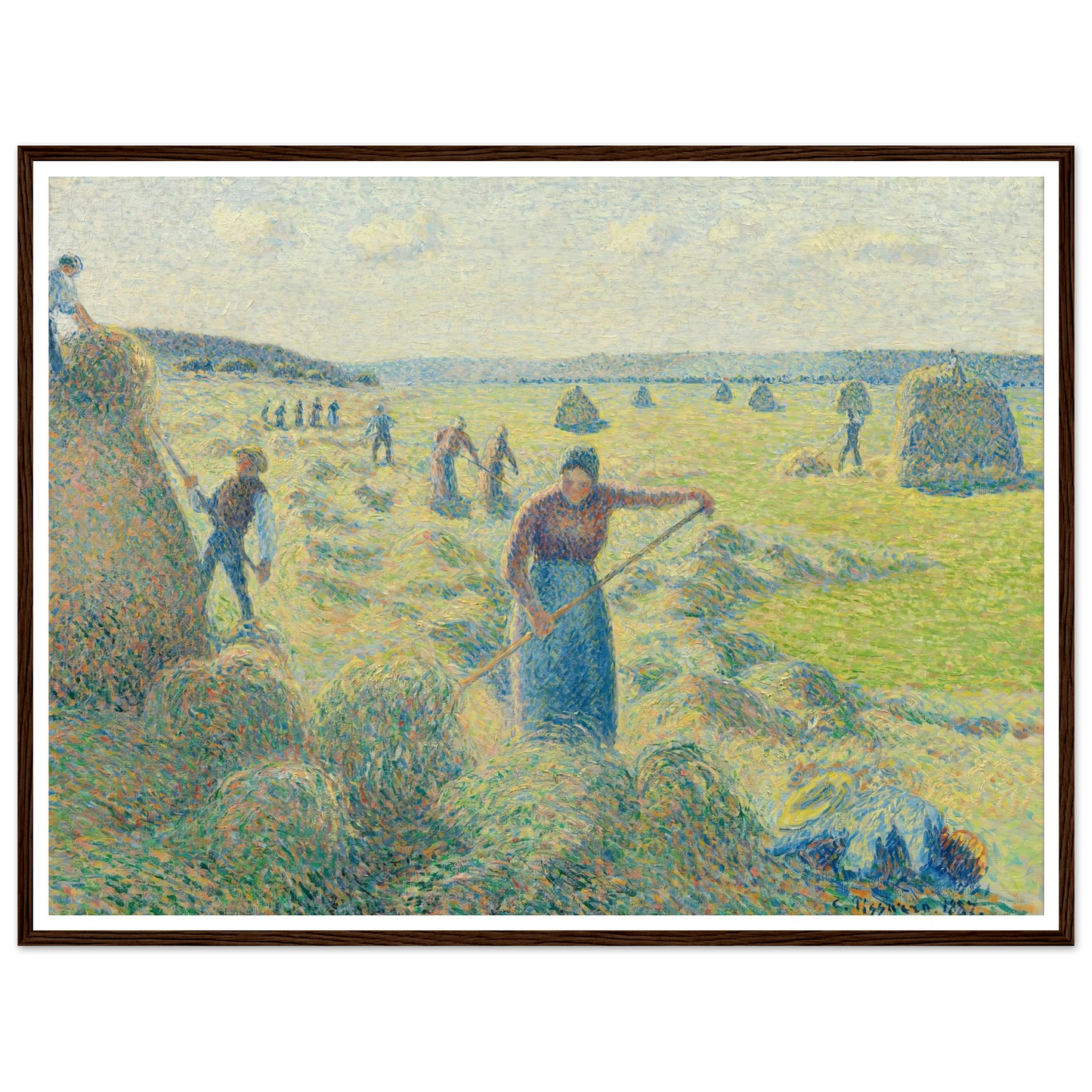 La Récolte des Foins, Éragny Art Print | Camille Pissarro - Framed Poster - 30x40 cm / 12x16″ - Black frame