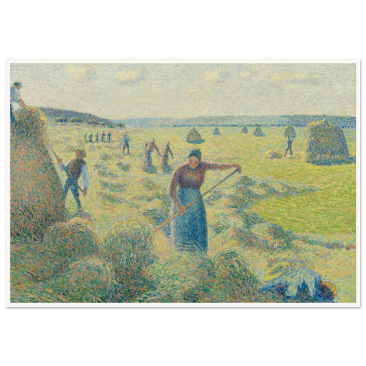 La Récolte des Foins, Éragny Art Print | Camille Pissarro - Framed Poster - 30x40 cm / 12x16″ - Black frame