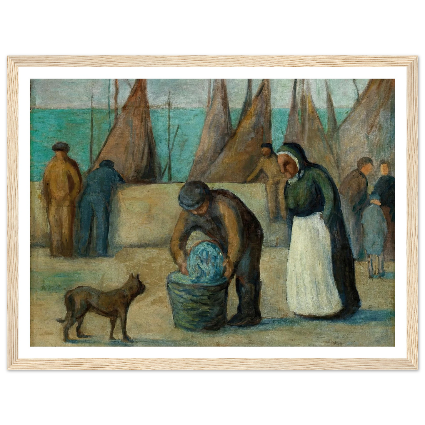 La Rentrée des Pécheurs Art Print | Maximilien Luce - Framed Poster - 30x40 cm / 12x16″ - Black frame