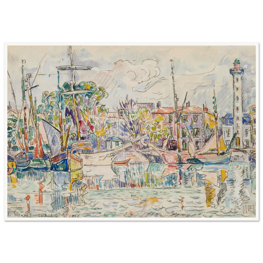 La Rochelle, le phare (1926) Art Print | Paul Signac - Framed Poster - 30x40 cm / 12x16″ - Black frame