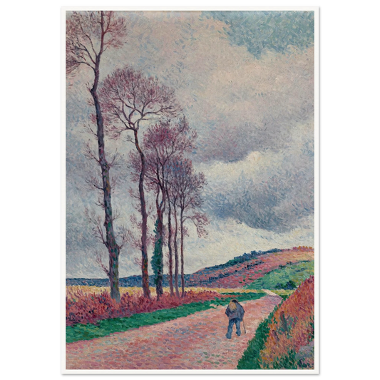 La route aux environs de Méréville (1902) Art Print | Maximilien Luce - Framed Poster - 30x40 cm / 12x16″ - Black frame