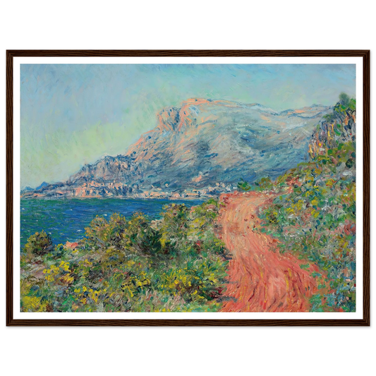 La route rouge près de Menton (1884) Art Print | Claude Monet - Framed Poster - 30x40 cm / 12x16″ - Black frame