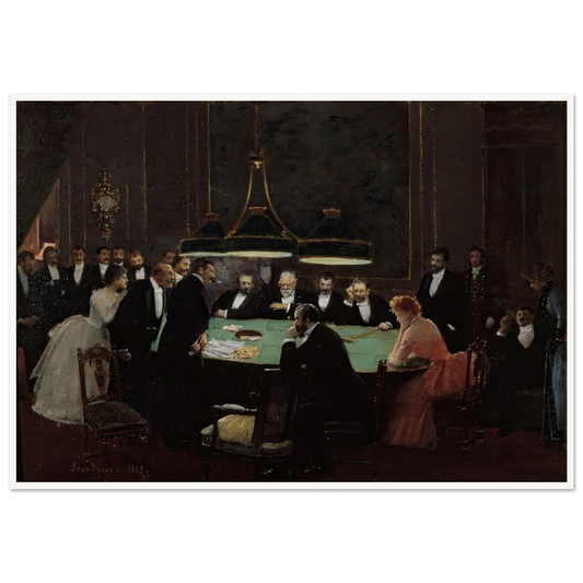 La salle de jeu (1889) Art Print | Jean Beraud - Framed Poster - 30x40 cm / 12x16″ - Black frame