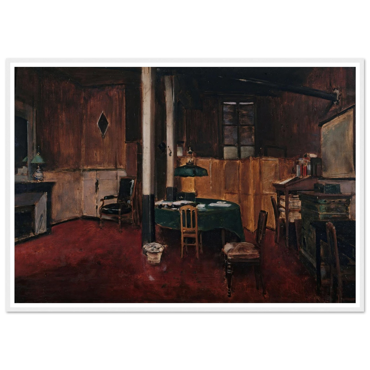 La salle de rédaction du Journal des débats (1889) Art Print | Jean Beraud - Framed Poster - 30x40 cm / 12x16″ - Black frame