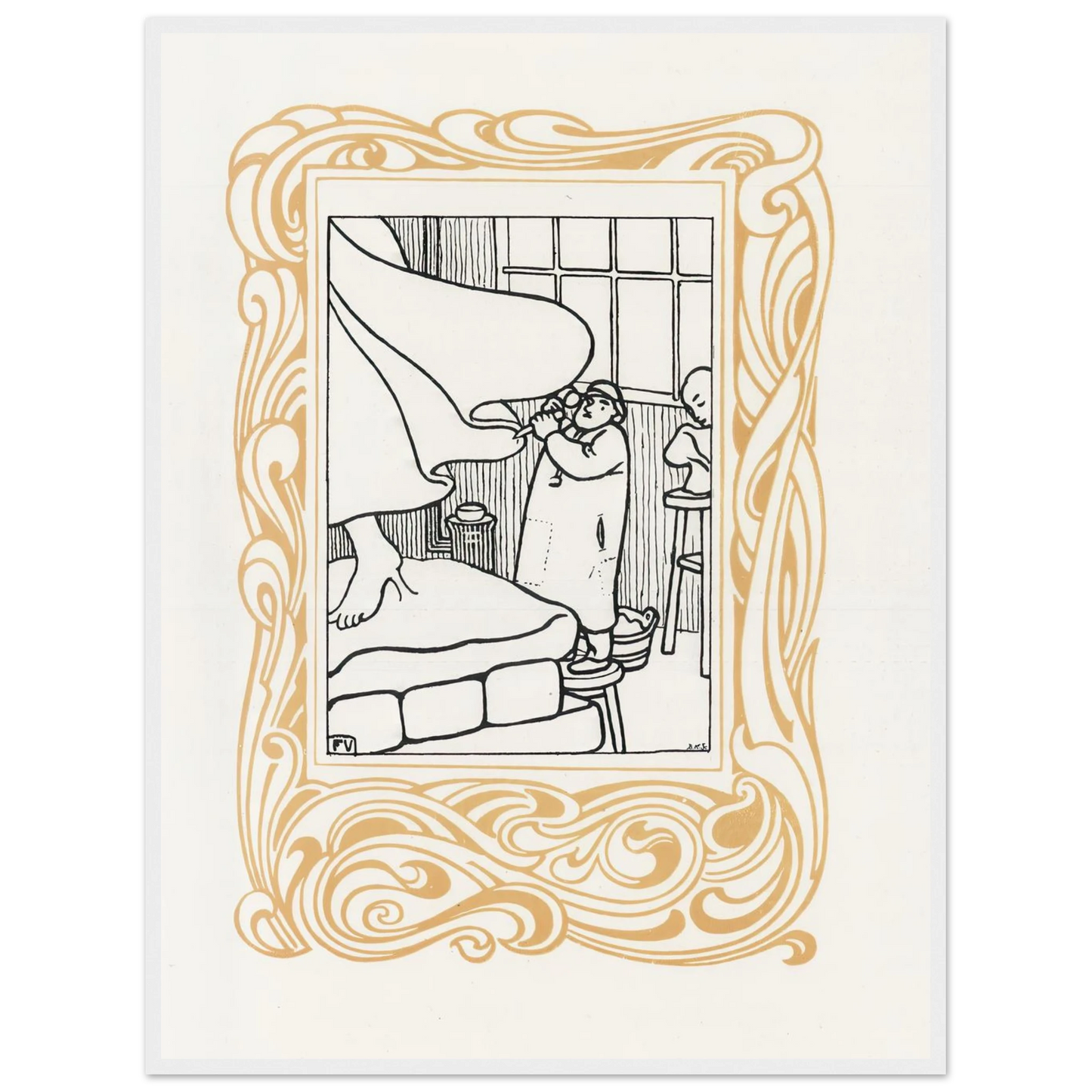 La Sculpture (1901) Art Print | Felix Vallotton - Framed Poster - 30x40 cm / 12x16″ - Black frame