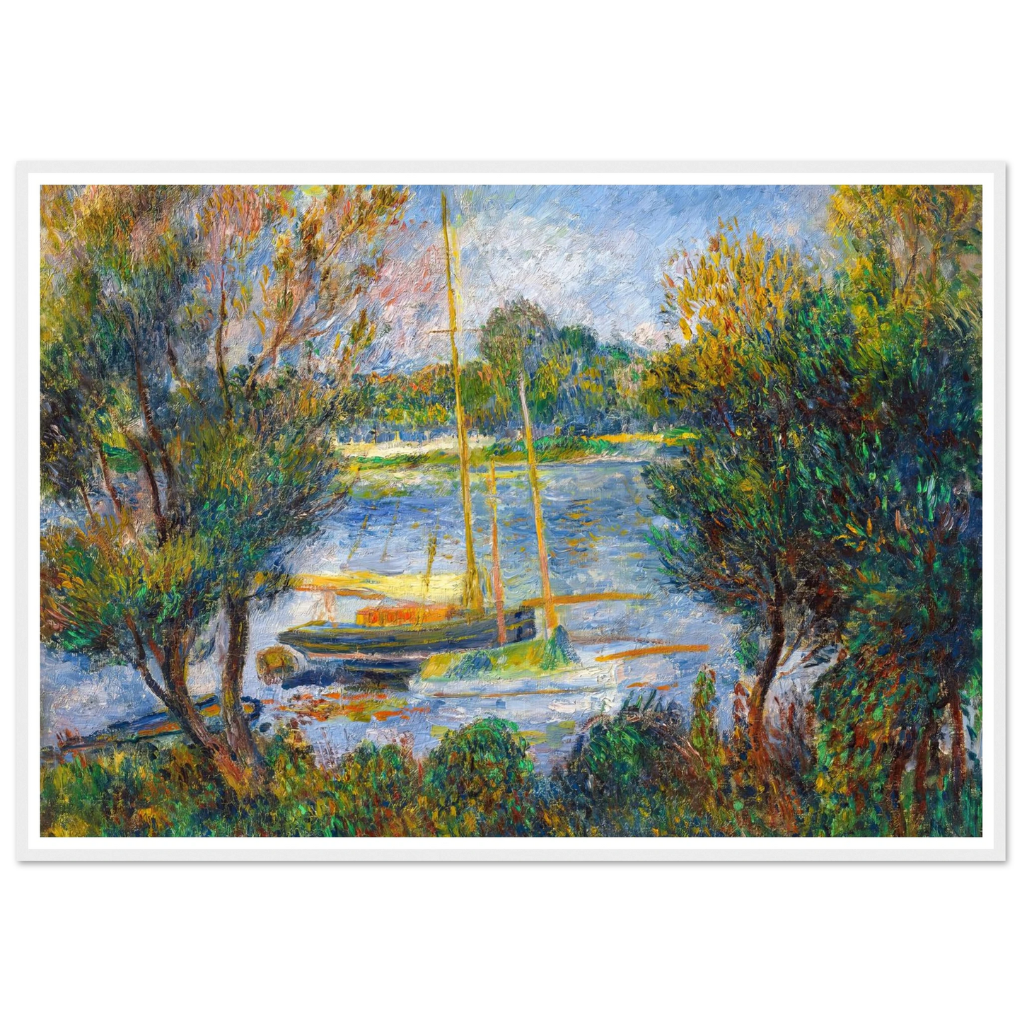 La Seine à Argenteuil (1888) Art Print | Pierre Auguste Renoir - Framed Poster - 30x40 cm / 12x16″ - Black frame