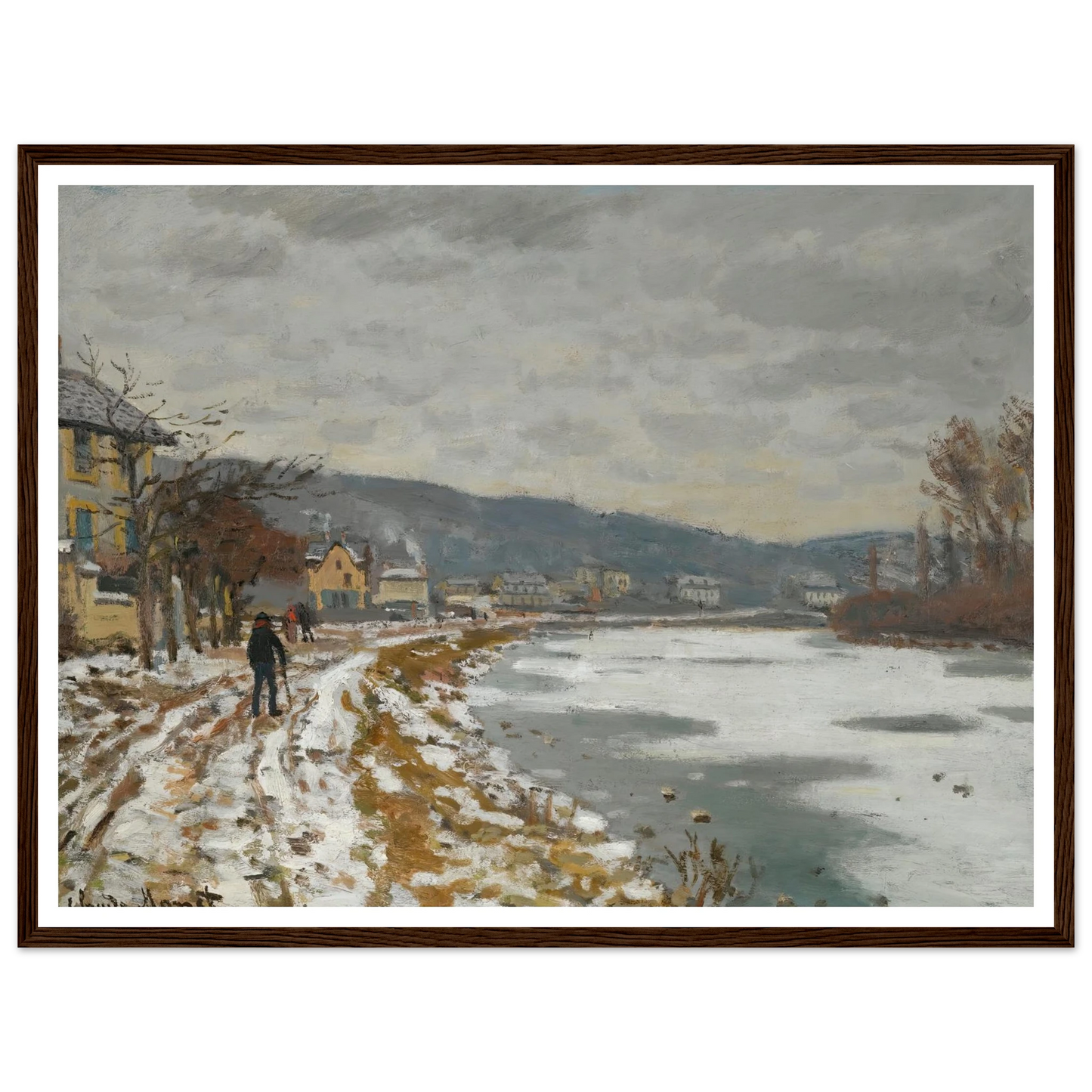 La Seine À Bougival (1869) Art Print | Claude Monet - Framed Poster - 30x40 cm / 12x16″ - Black frame