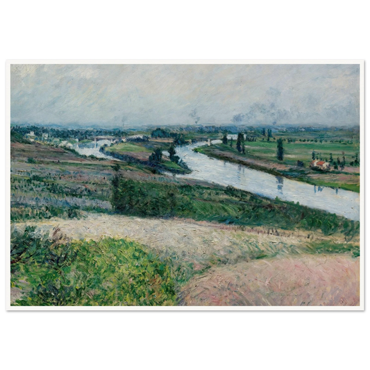 La Seine À La Pointe D’epinay (circa 1888) Art Print | Gustave Caillebotte - Framed Poster - 30x40 cm / 12x16″ - Black frame