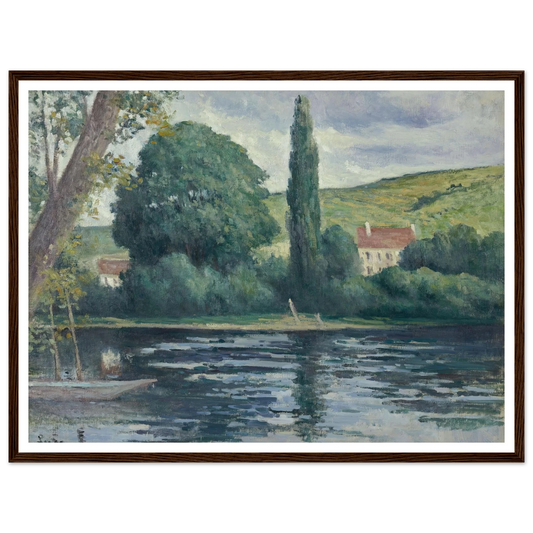 La Seine à Vernonnet (circa 1920) Art Print | Maximilien Luce - Framed Poster - 30x40 cm / 12x16″ - Black frame