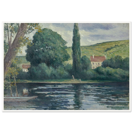 La Seine à Vernonnet (circa 1920) Art Print | Maximilien Luce - Framed Poster - 30x40 cm / 12x16″ - Black frame
