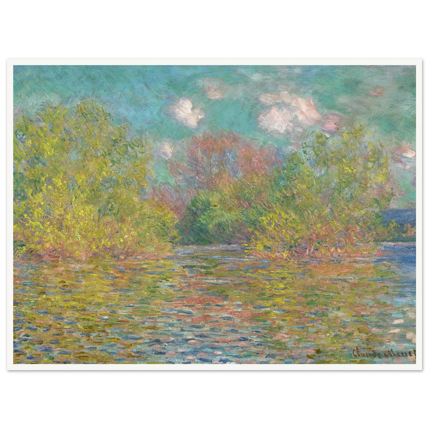 La Seine près de Giverny (1888) Art Print | Claude Monet - Framed Poster - 30x40 cm / 12x16″ - Black frame
