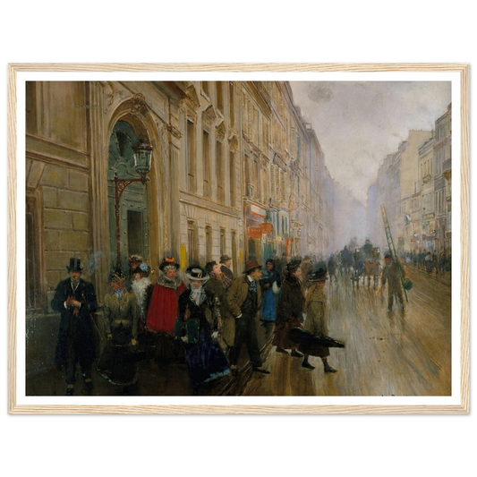La sortie du conservatoire de musique (1899) Art Print | Jean Beraud - Framed Poster - 30x40 cm / 12x16″ - Black frame