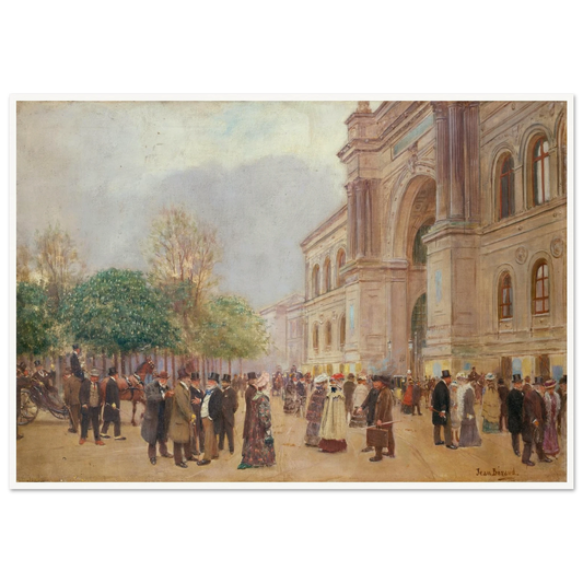 La sortie du Salon, au Palais de l’Industrie (1890) Art Print | Jean Beraud - Framed Poster - 30x40 cm / 12x16″ - Black frame