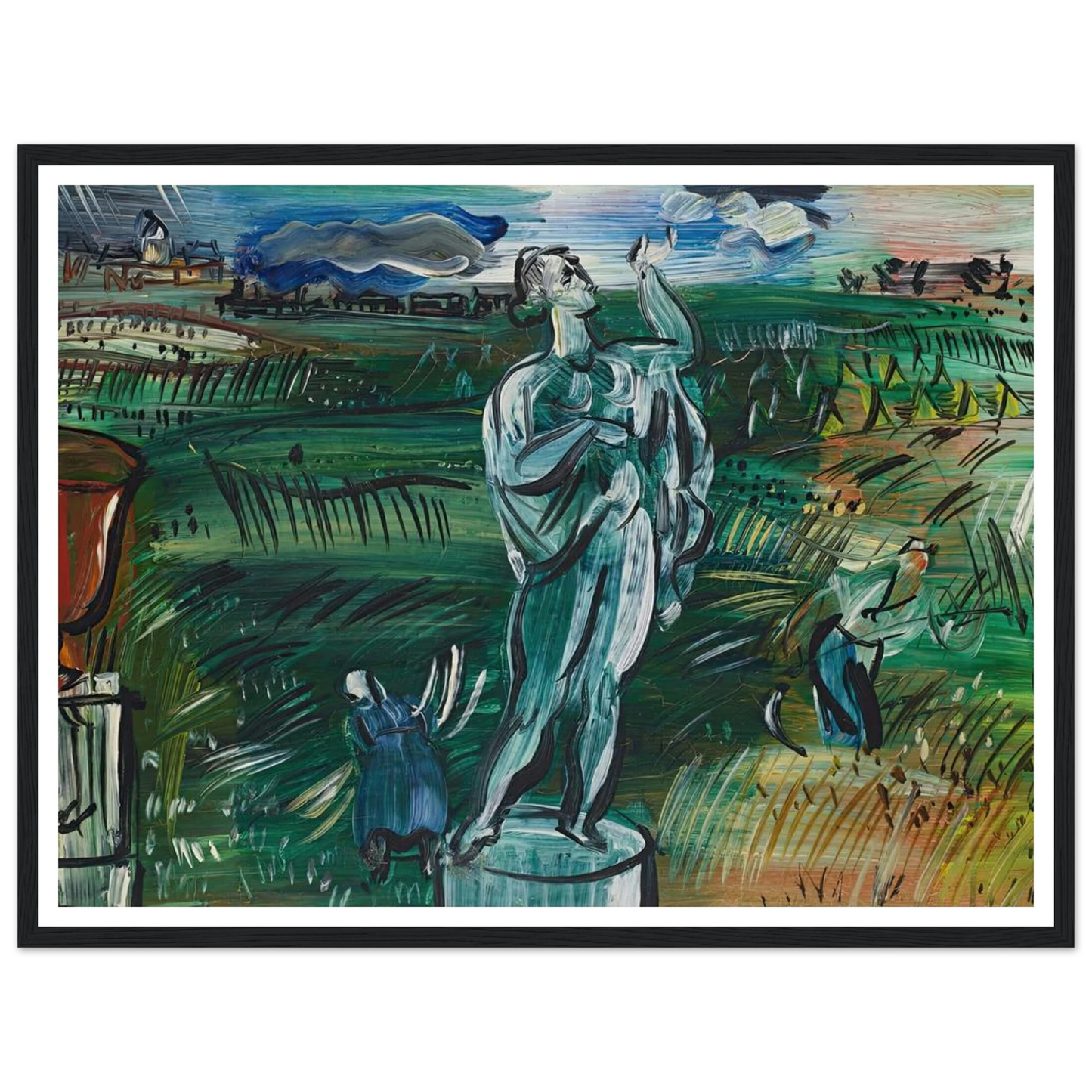 La Statue (circa 1942) Art Print | Raoul Dufy - Framed Poster - 30x40 cm / 12x16″ - Black frame