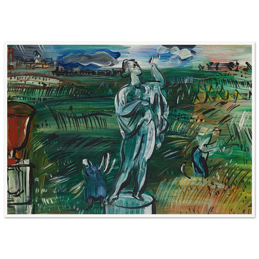 La Statue (circa 1942) Art Print | Raoul Dufy - Framed Poster - 30x40 cm / 12x16″ - Black frame