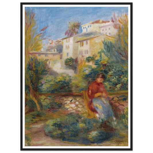 La Terrasse À Cagnes (circa 1908) Art Print | Pierre Auguste Renoir - Framed Poster - 30x40 cm / 12x16″ - Black frame