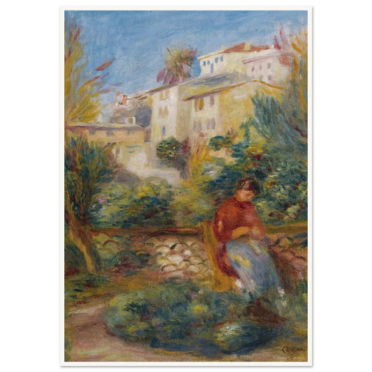 La Terrasse À Cagnes (circa 1908) Art Print | Pierre Auguste Renoir - Framed Poster - 30x40 cm / 12x16″ - Black frame