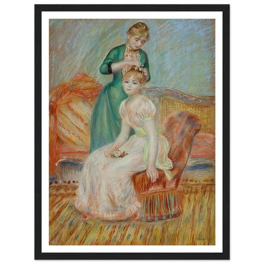 La Toilette (1889) Art Print | Pierre Auguste Renoir - Framed Poster - 30x40 cm / 12x16″ - Black frame