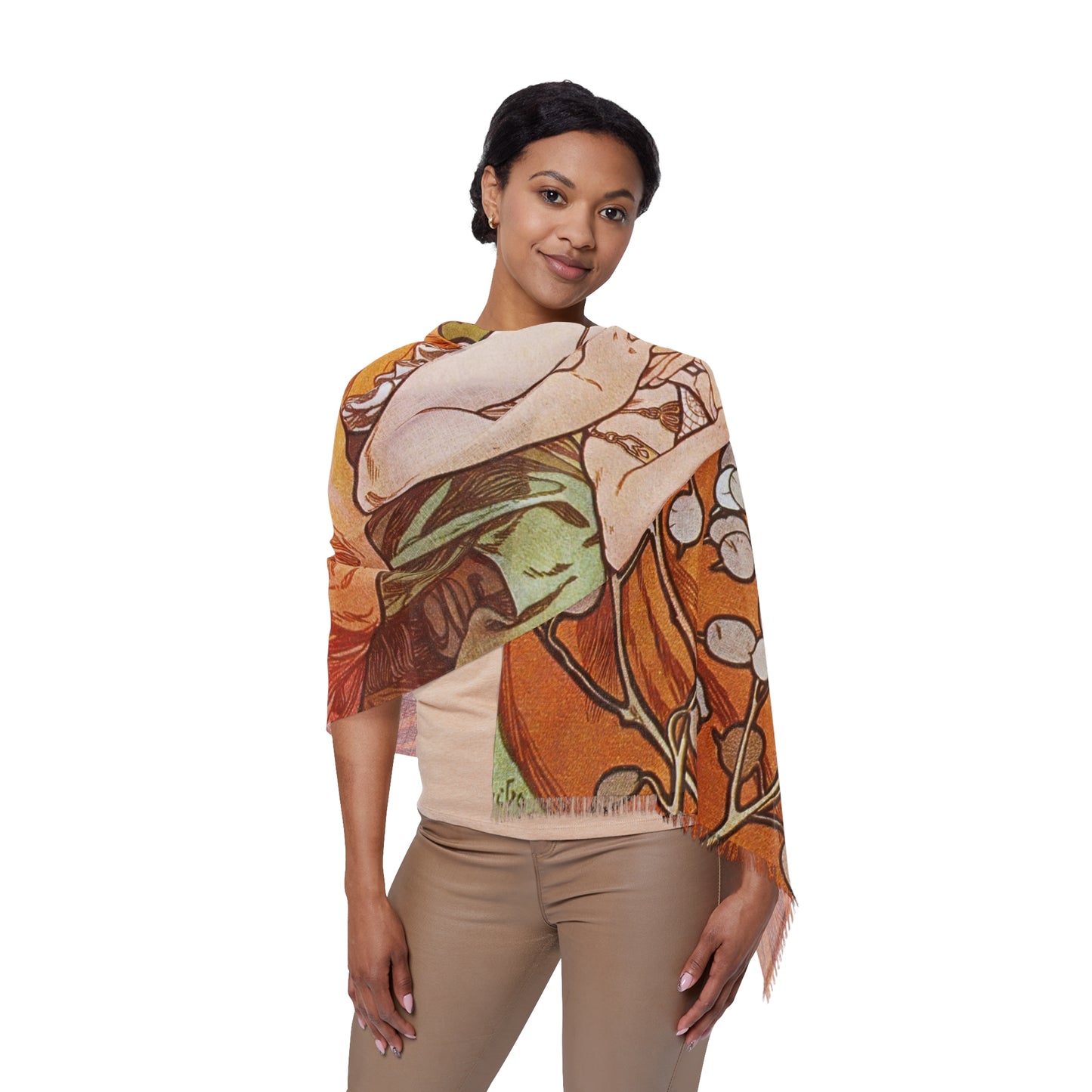 La Topaze | Alphonse Mucha Scarf – Art Nouveau Scarf - - 27" × 71'' -