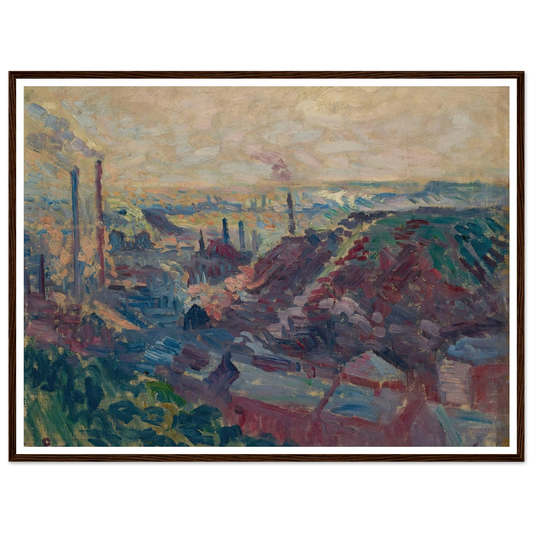 La Vallée Industrielle de la Sambre (1898-99) Art Print | Maximilien Luce - Framed Poster - 30x40 cm / 12x16″ - Black frame