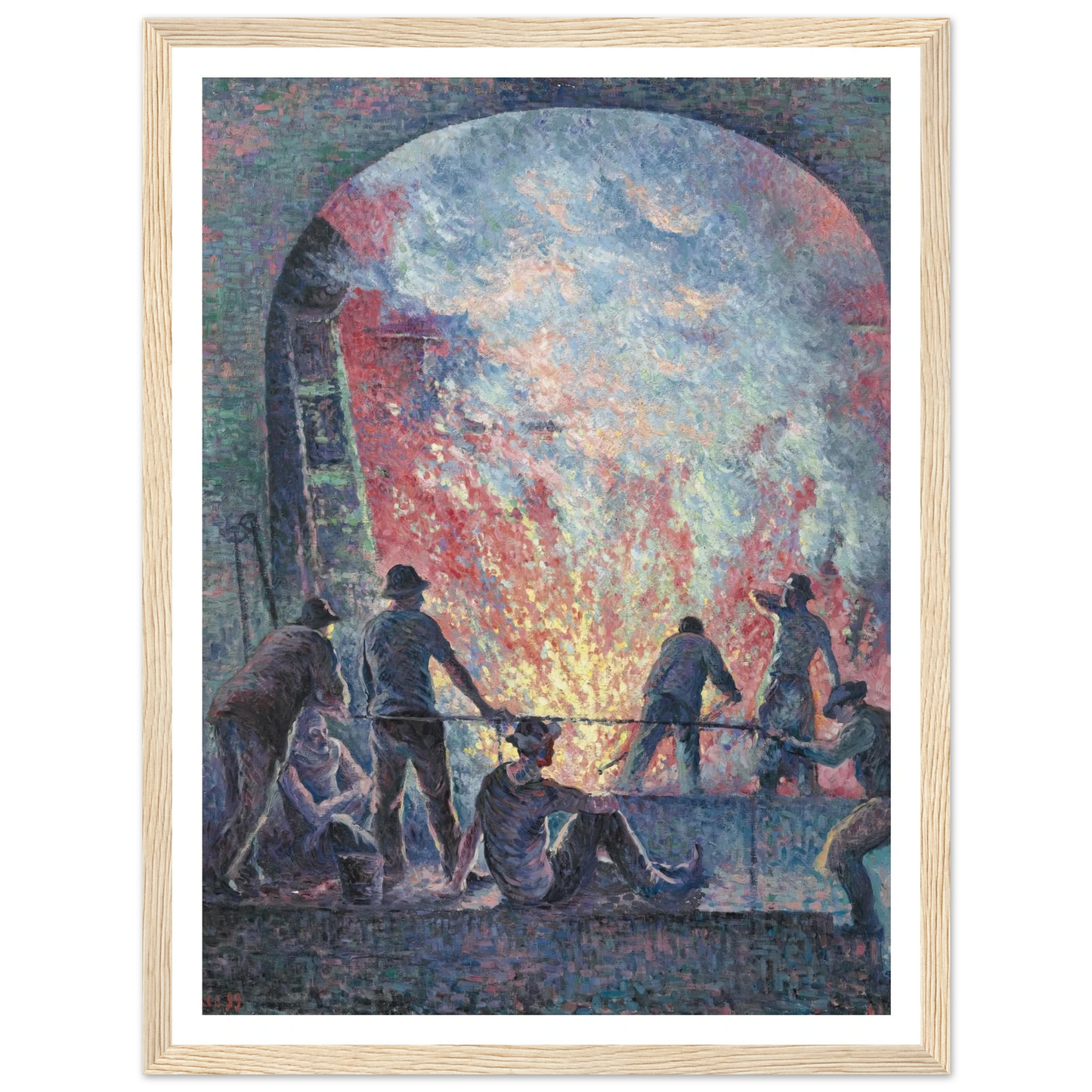 L’Acierie (1899) Art Print | Maximilien Luce - Framed Poster - 30x40 cm / 12x16″ - Black frame
