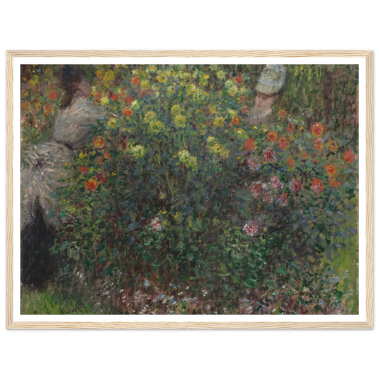Ladies in Flowers (1875) Art Print | Claude Monet - Framed Poster - 30x40 cm / 12x16″ - Black frame