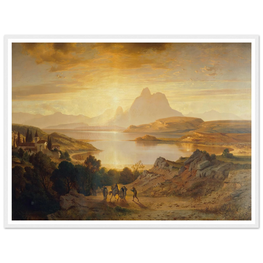 Lago di Lugano (1868) Art Print | Albert Zimmermann - Framed Poster - 30x40 cm / 12x16″ - Black frame