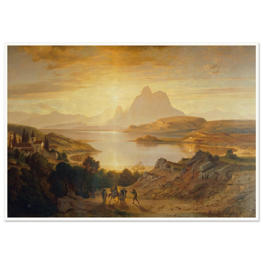 Lago di Lugano (1868) Art Print | Albert Zimmermann - Framed Poster - 30x40 cm / 12x16″ - Black frame