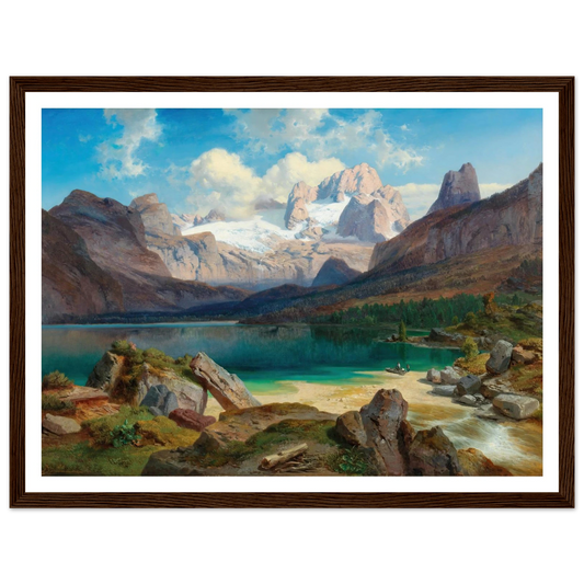 Lake Gosau With A View Of The Dachstein Massif Art Print | Albert Zimmermann - Framed Poster - 30x40 cm / 12x16″ - Black frame